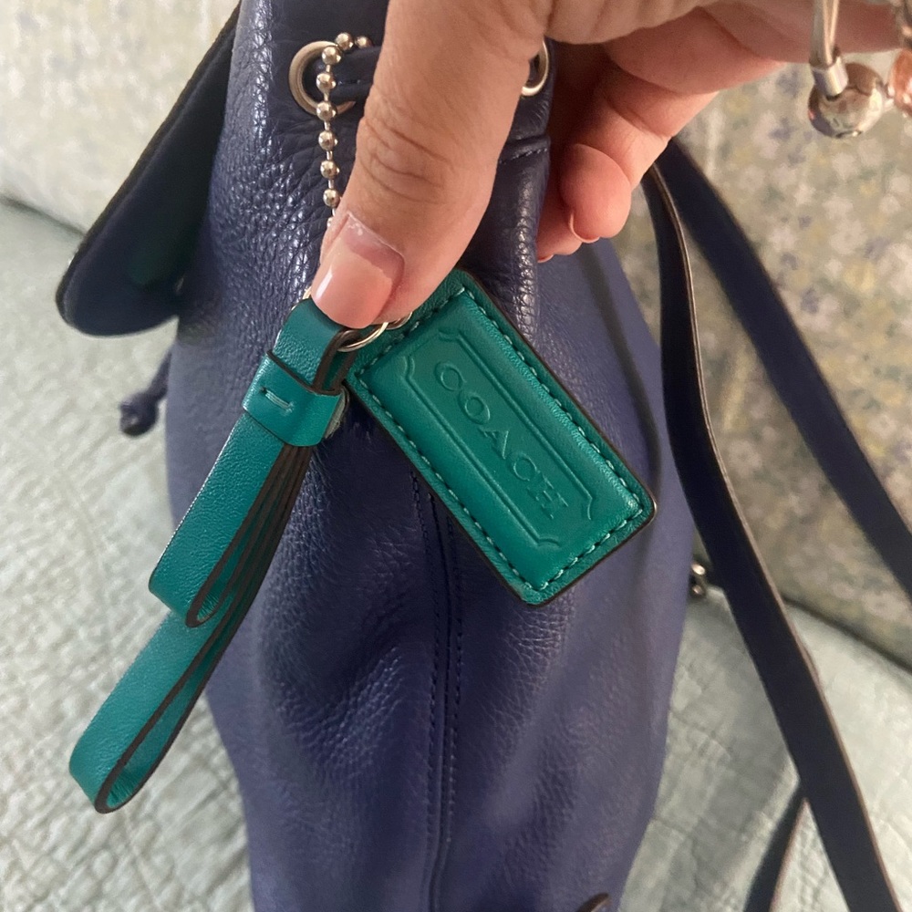 Coach leather backpack in French Blue Park - Picture 3 of 7